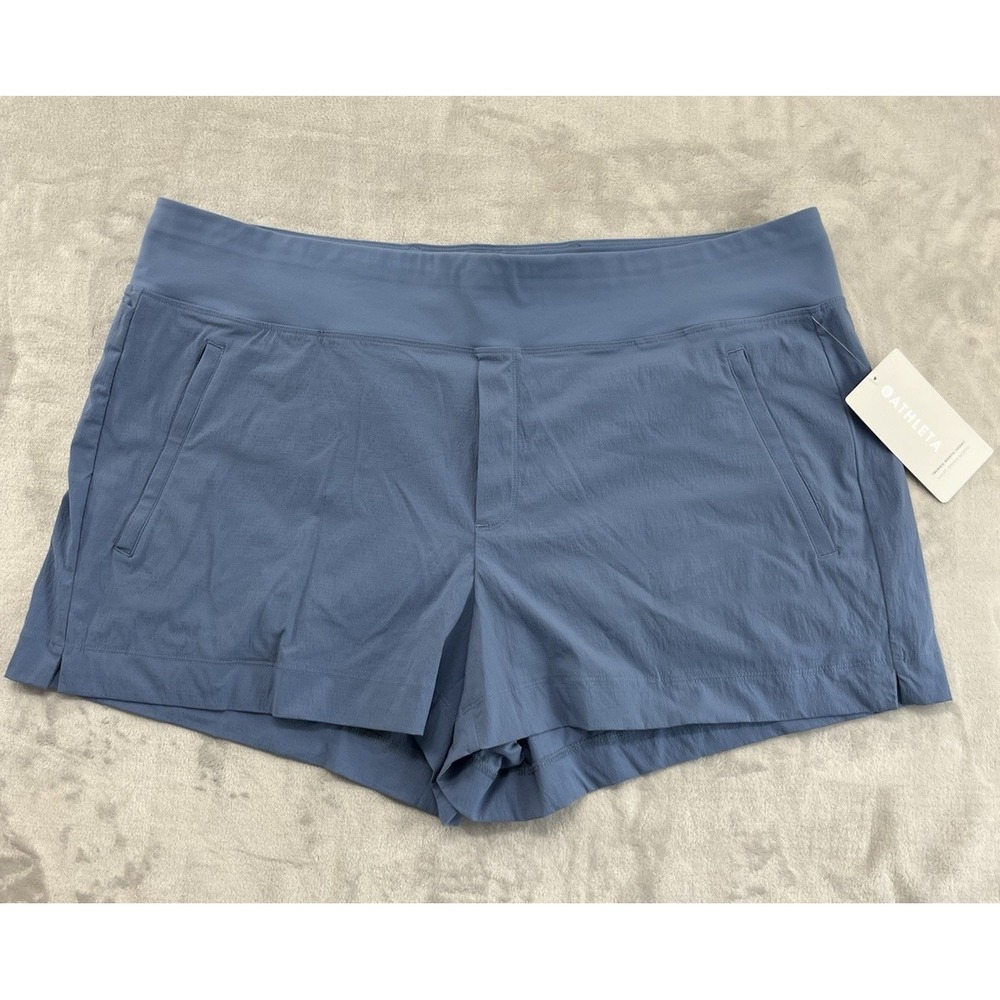 Athleta Trekkie North Short Women 20 Blue Ripstop UPF Hiking Outdoor NWT